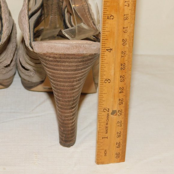 Vince Camuto Janil Suede Leather Strappy Stack Heel Sandals Size 8.5 Gladiator - Picture 6 of 14